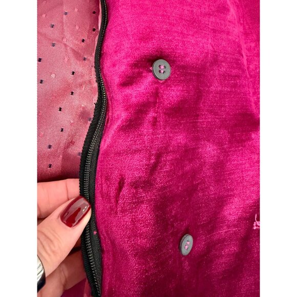 Veronica Beard Elam Dickey Velvet Crystal Blazer Fushia - Size 0 - Picture 9 of 12
